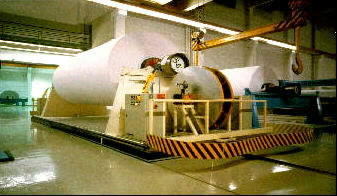 Automated paper roll Handling - handle large Mill rolls on air casters