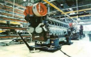 Air Film Transporters are commonly used to move diesel engines through engine assembly manufacturing