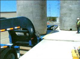 Dry Storage Casks of used nuclear fueld rods is moved from re-pack to storage pad on air bearings